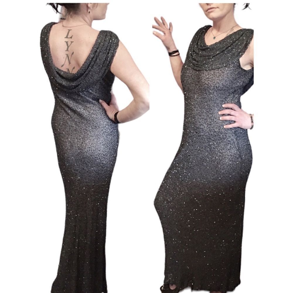Vintage Stenay Beaded Formal Cocktail/Black Tie S